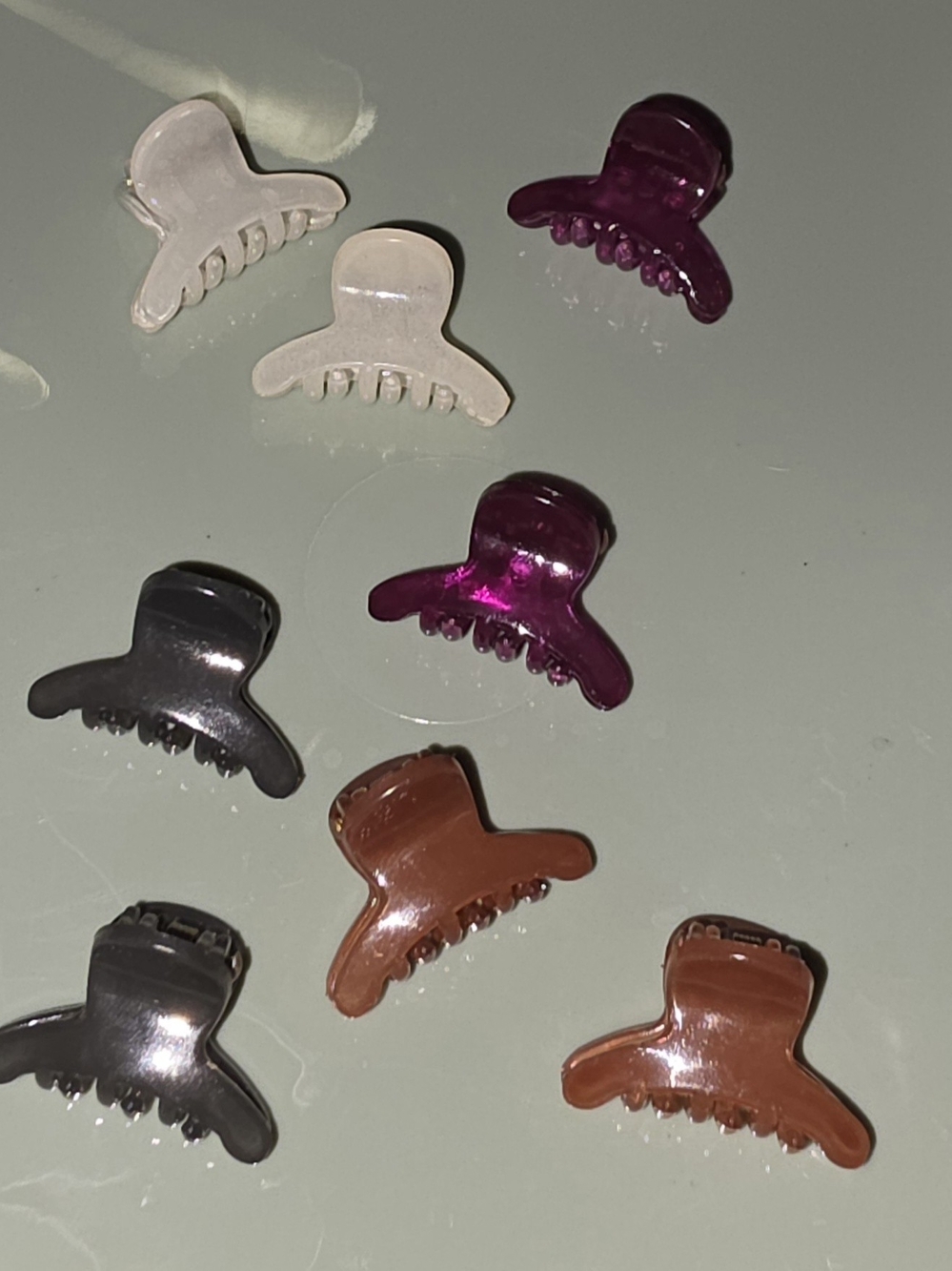 8pc Mini Arched Jaw Claw Clips For Hair In Assorted Colors BNIB